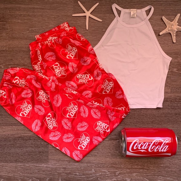 Rare Coca-Cola Silk Jogger Pajama Bottoms - Picture 2 of 4